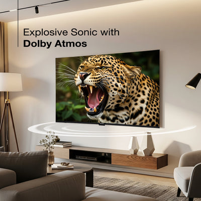 Sansui 127 cm (50) Google TV QLED (4K), HDR10+, HSR 120 Hz with Dolby Vision, Dolby Atmos & 30W Box Speaker (JSW50UG23Q)