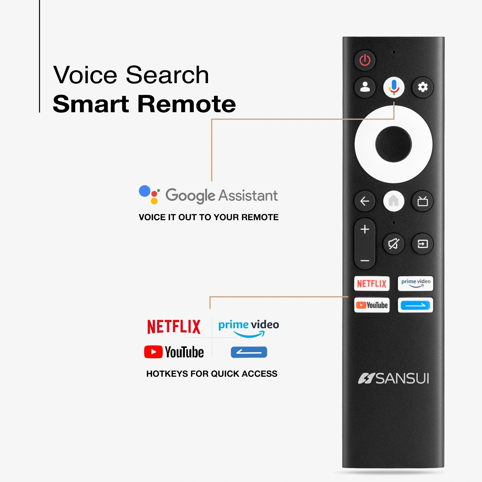 Sansui 140 cm (55) 4K Ultra HD Smart Google TV with HDR10, Dolby Audio, Surround Sound, HSR 120 Hz Refresh Rate, MEMC and FloLED Panel