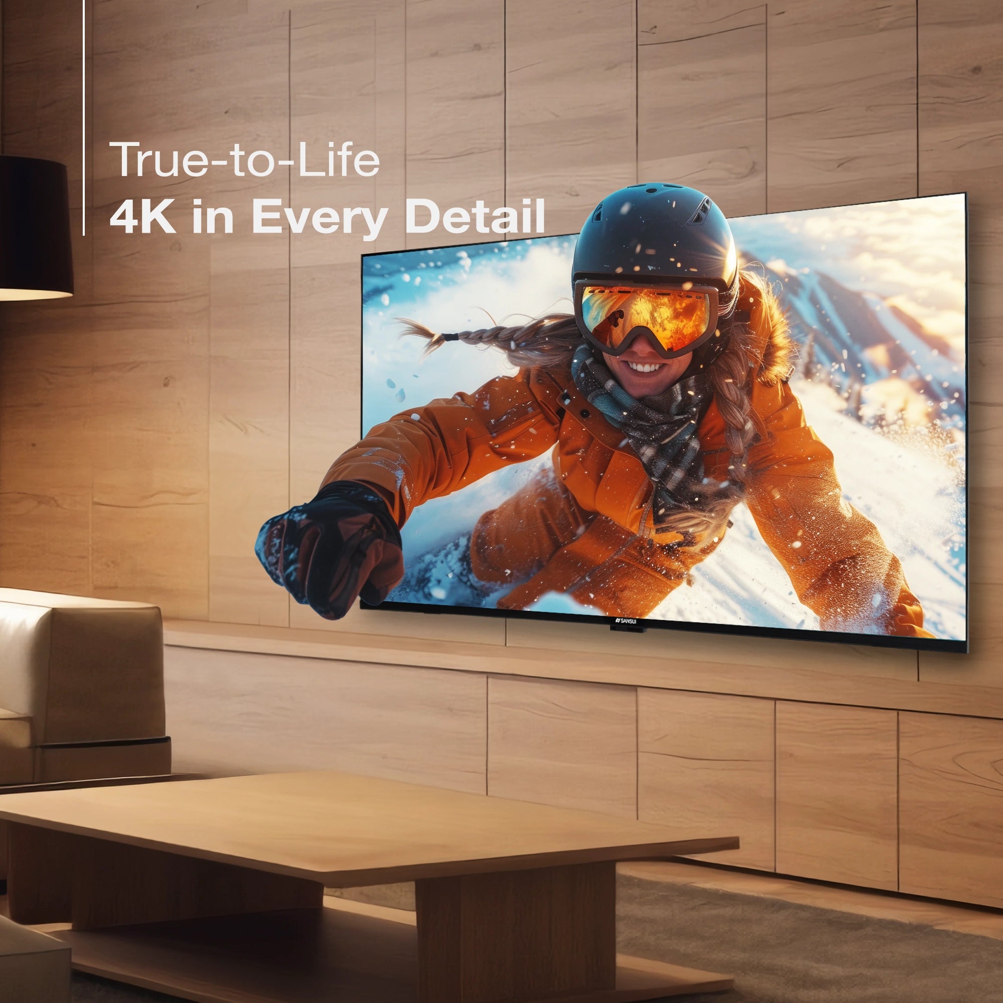 Sansui 140 cm (55) 4K Ultra HD Smart Google TV with HDR10, Dolby Audio, Surround Sound, HSR 120 Hz Refresh Rate, MEMC and FloLED Panel