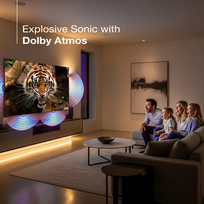 Sansui 140 cm (55) Google TV QLED (4K), HDR10+, HSR 120 Hz with Dolby Vision, Dolby Atmos & 30W Box Speaker