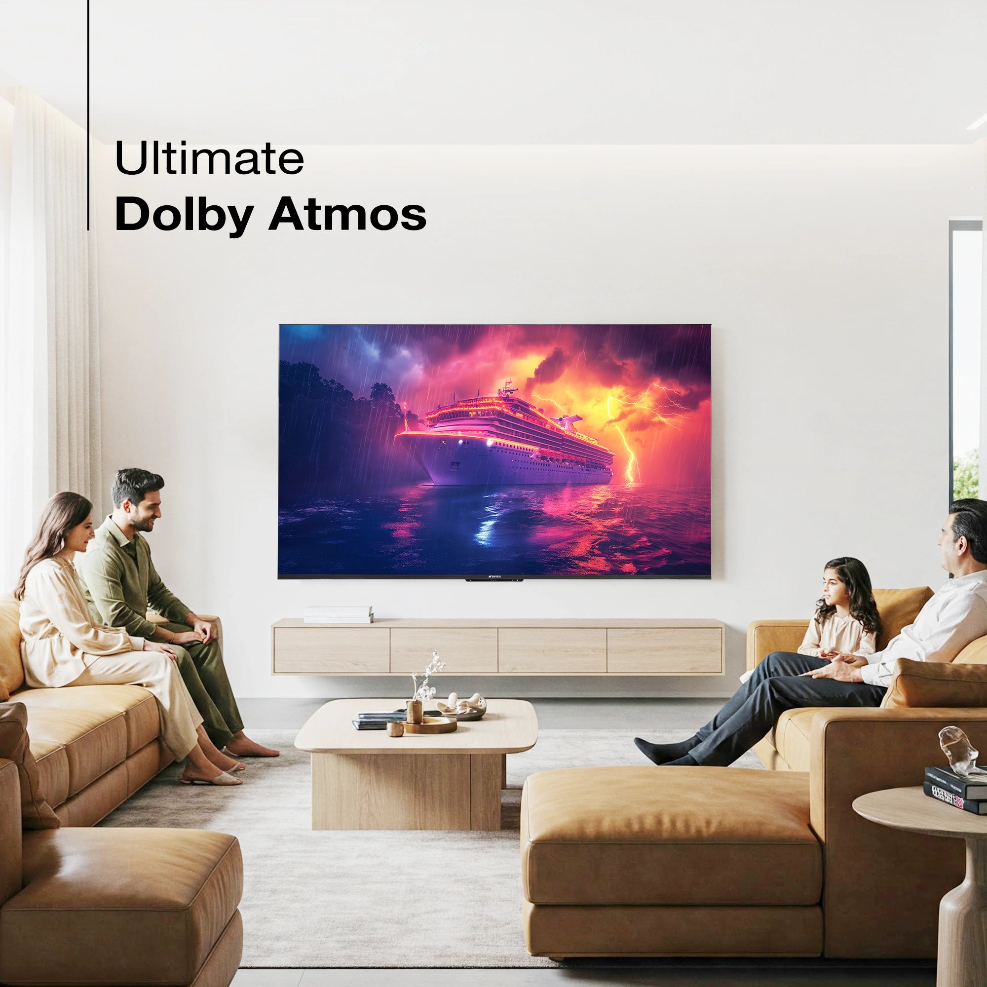 Sansui 165 cm (65) Ultra HD 4K Smart Google  TV with Far Field, Dolby Vision, Dolby Atmos & HDR10