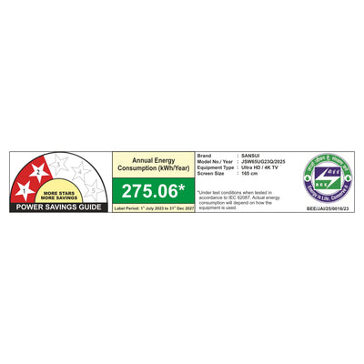 Sansui 165 cm (65) Google TV QLED (4K), HDR10+, HSR 120 Hz with Dolby Vision, Dolby Atmos & 30W Box Speaker (JSW65UG23Q)