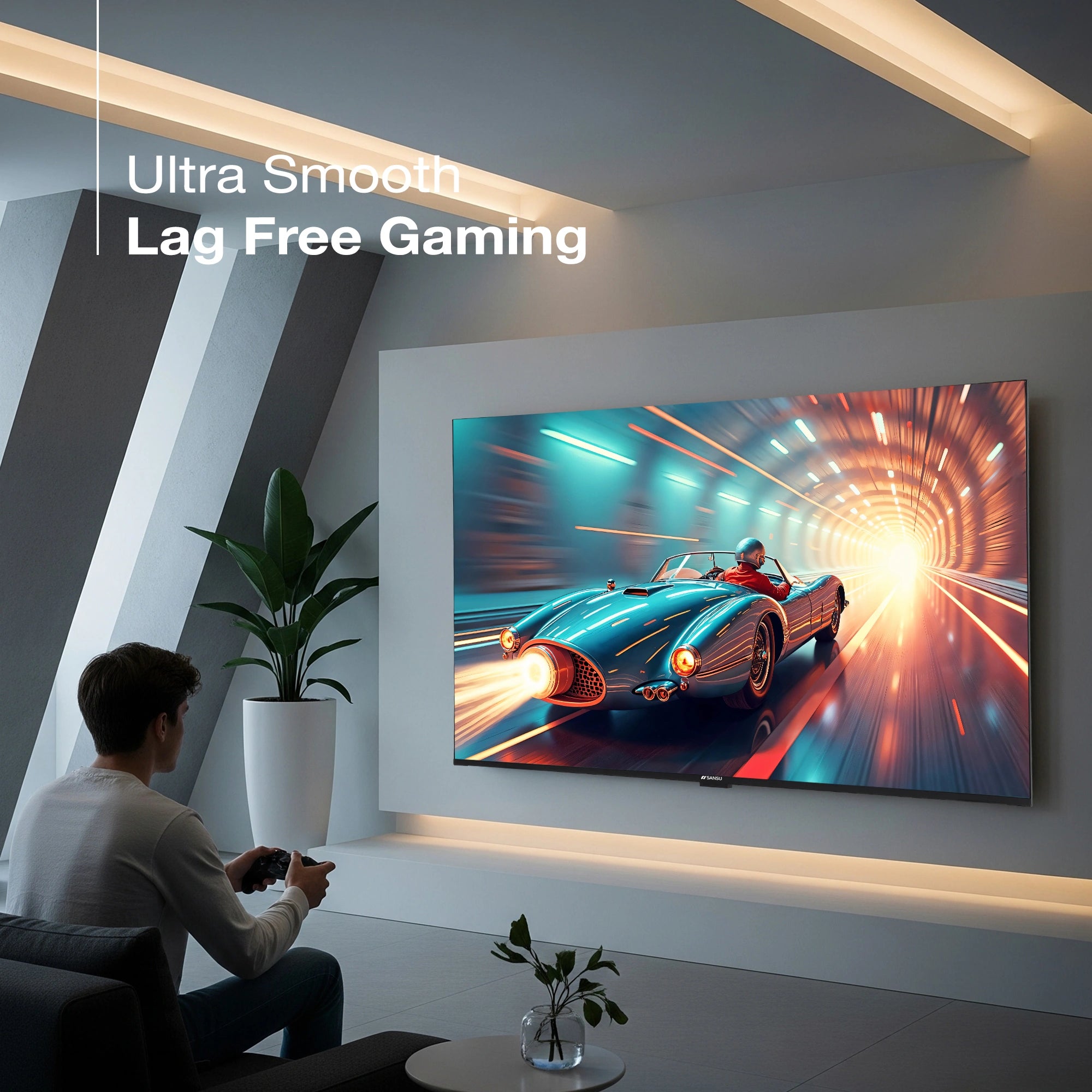 Sansui 165 cm (65) Google TV QLED (4K), HDR10+, HSR 120 Hz with Dolby Vision, Dolby Atmos & 30W Box Speaker