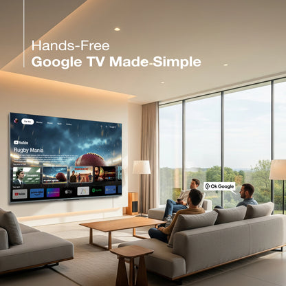 Sansui 165 cm (65) Google TV Mini LED (4K), HDR10+ with Dolby Vision, Dolby Atmos & 85W Speaker System with Subwoofer and Tweeters