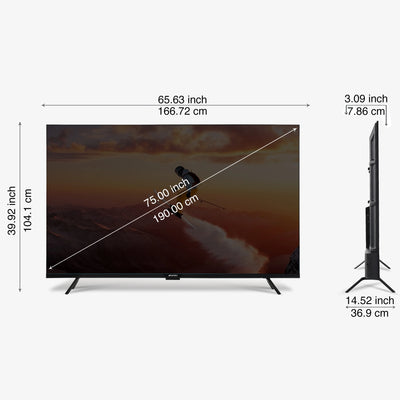 Sansui 190 cm (75) Google TV QLED (4K), HDR10+, HSR 120 Hz with Dolby Vision, Dolby Atmos & 30W Box Speaker (JSW75UG23QF)