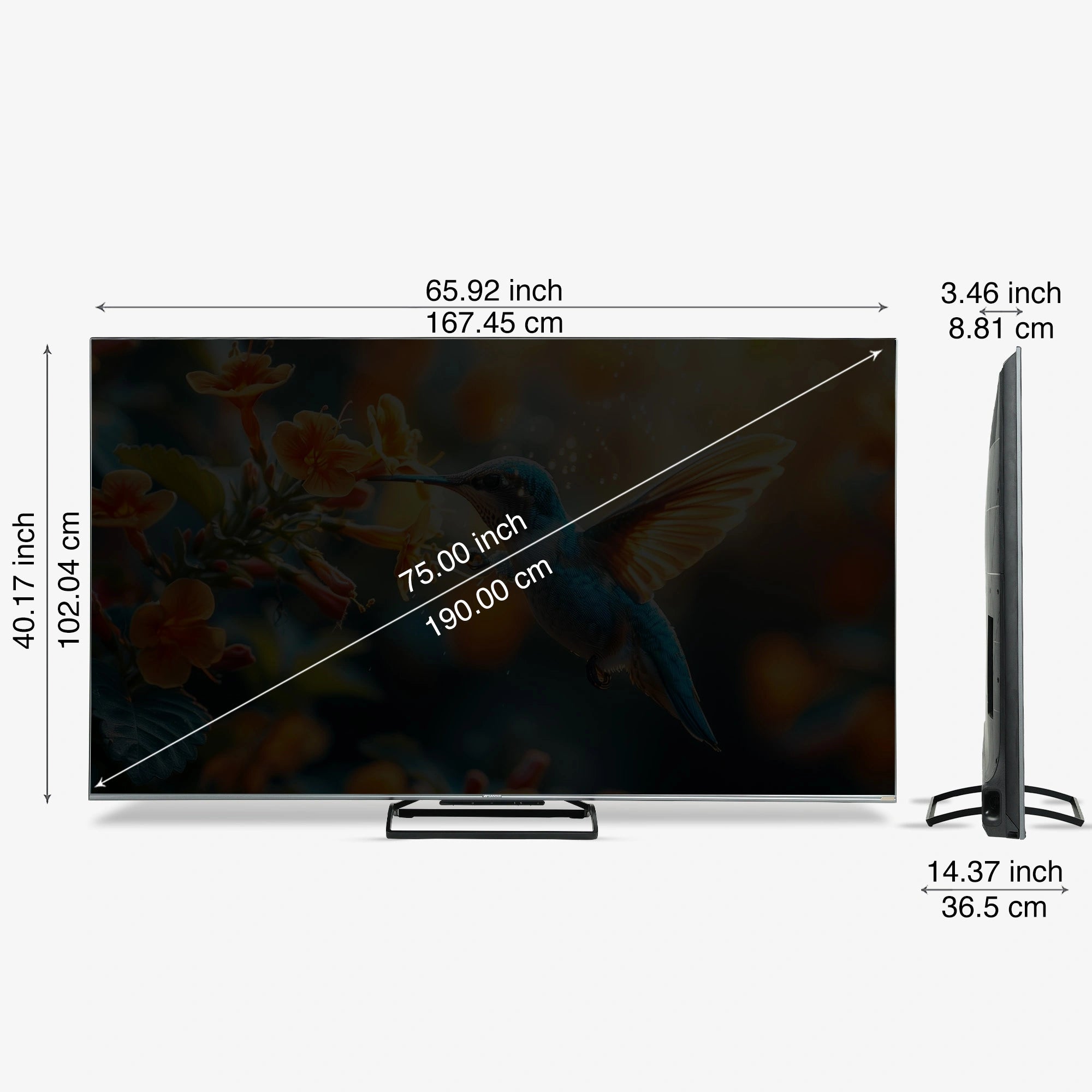 Sansui 190cm (75) Google TV Mini-LED (4K), HDR 10+, Dolby Vision, Dolby Atmos with 85W Speaker, Subwoofer & Tweeters