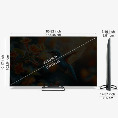 Sansui 190cm (75) Google TV QD-Mini LED (4K), HDR 10+, Dolby Vision, Dolby Atmos with 85W Speaker, Subwoofer & Tweeters (JSW75UGMQF)