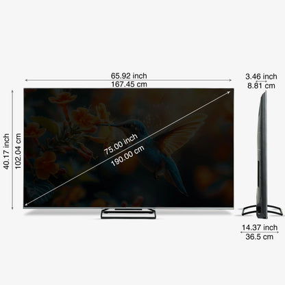 Sansui 190cm (75) Google TV Mini-LED (4K), HDR 10+, Dolby Vision, Dolby Atmos with 85W Speaker, Subwoofer & Tweeters