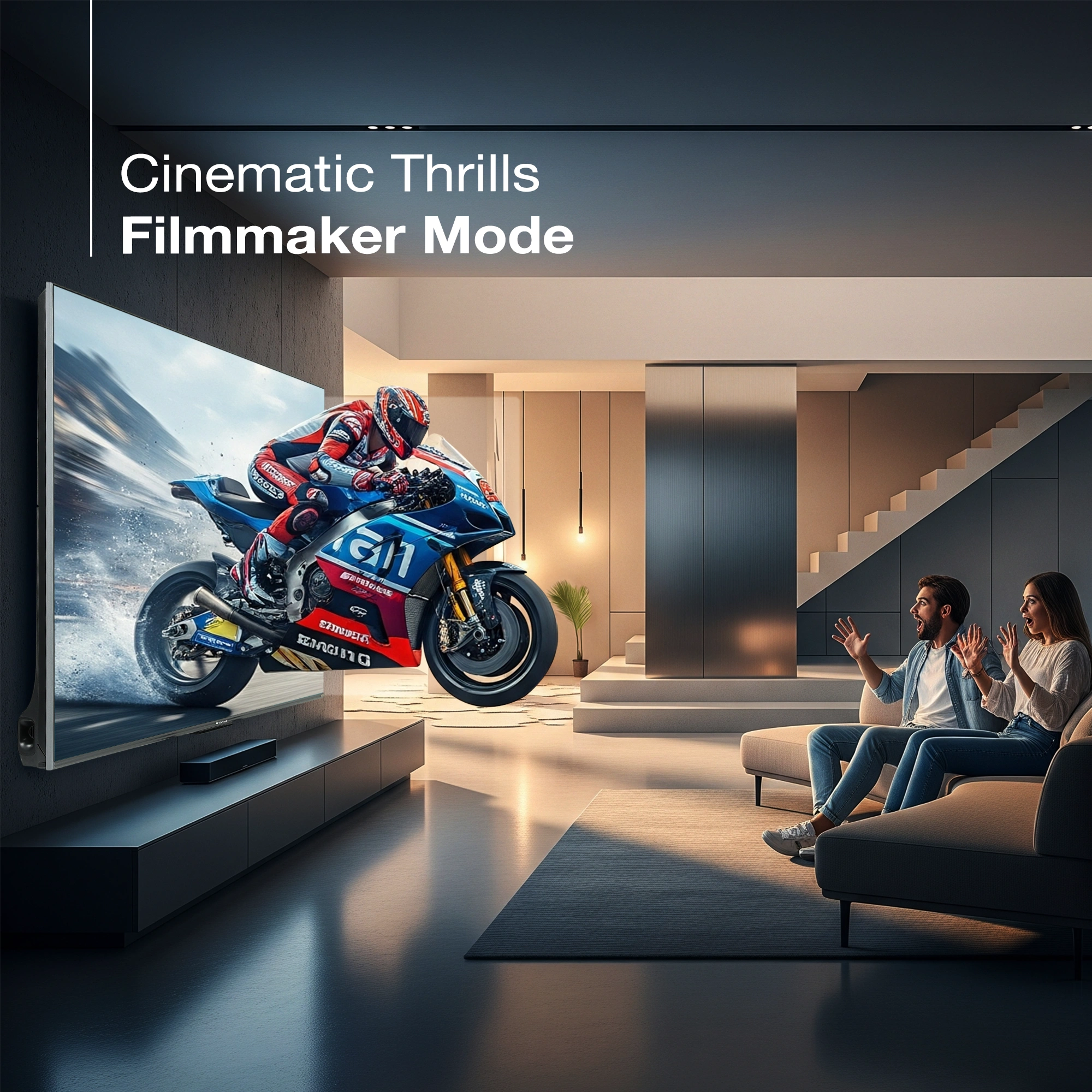 Sansui 190cm (75) Google TV Mini-LED (4K), HDR 10+, Dolby Vision, Dolby Atmos with 85W Speaker, Subwoofer & Tweeters