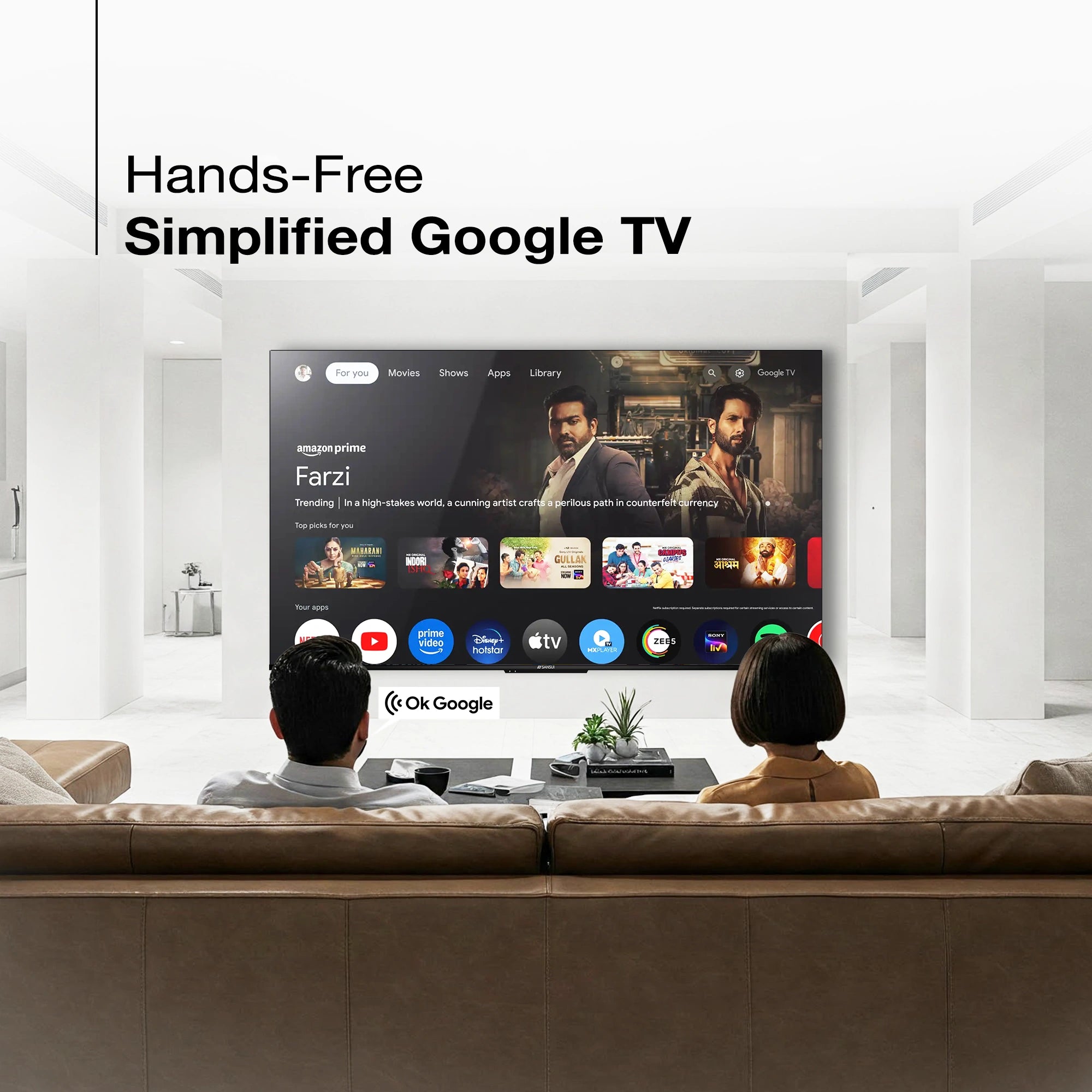 Sansui 219 cm (86) Ultra HD (4K) UHD Smart Google  TV with Dolby Vision, Dolby Atmos, DTS, Zen Panel & HDR10+