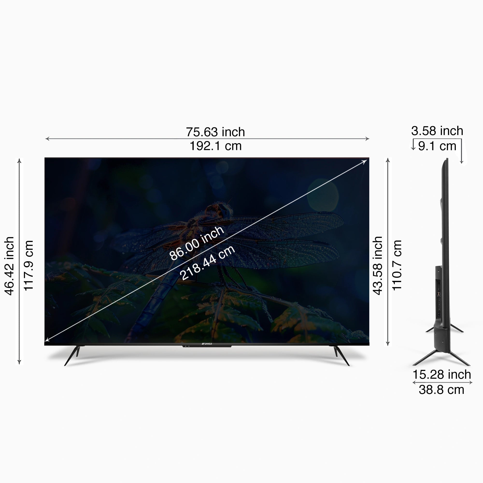 Sansui 219 cm (86) Ultra HD (4K) UHD Smart Google  TV with Dolby Vision, Dolby Atmos, DTS, Zen Panel & HDR10+