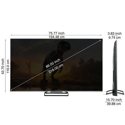 Sansui 219cm (86) Google TV QD-Mini LED (4K), HDR 10+, Dolby Vision, Dolby Atmos with 85W Speaker, Subwoofer & Tweeters