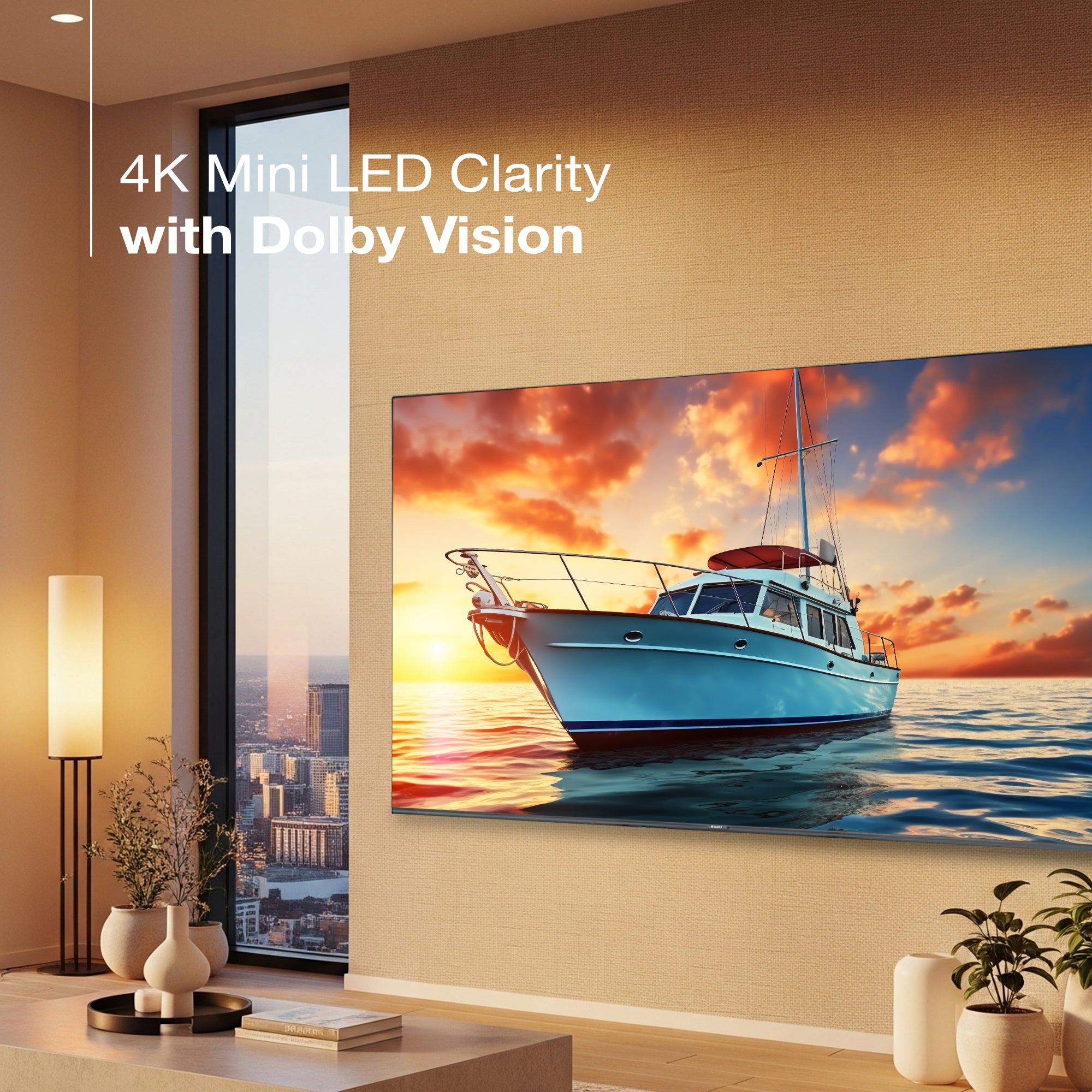 Sansui 219cm (86) Google TV QD-Mini LED (4K), HDR 10+, Dolby Vision, Dolby Atmos with 85W Speaker, Subwoofer & Tweeters