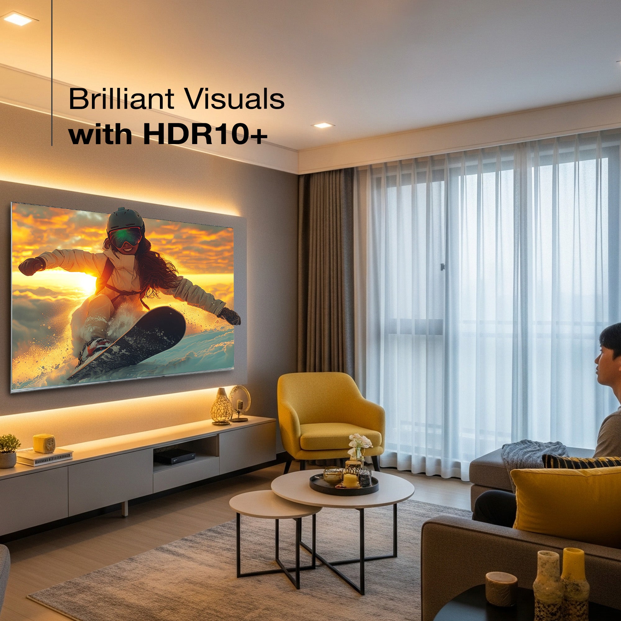 Sansui 219cm (86) Google TV QD-Mini LED (4K), HDR 10+, Dolby Vision, Dolby Atmos with 85W Speaker, Subwoofer & Tweeters