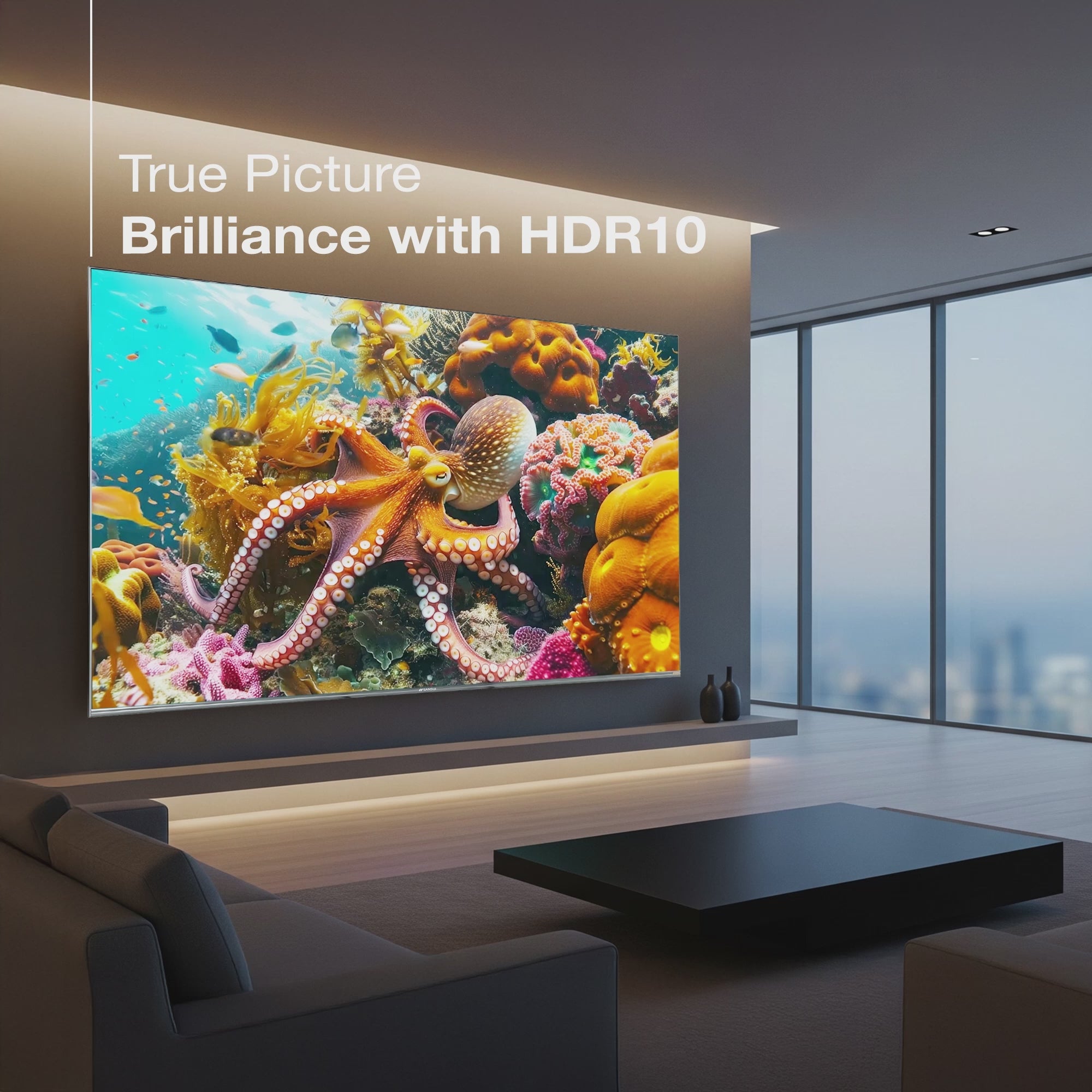 Sansui 190cm (75) Google TV Mini-LED (4K), HDR 10+, Dolby Vision, Dolby Atmos with 85W Speaker, Subwoofer & Tweeters